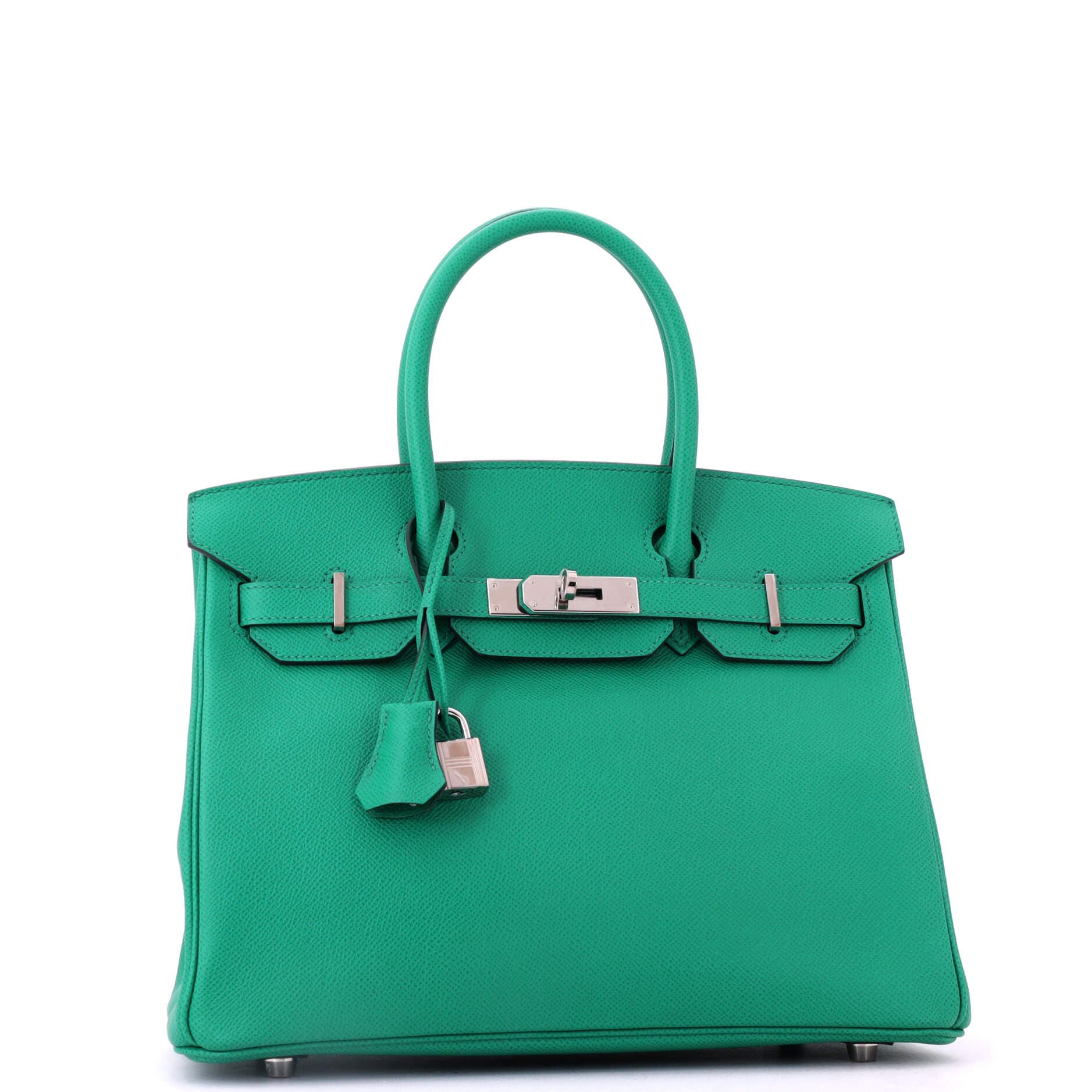 Birkin Handbag Green Epsom with Palladium Hardware 30, Alternate, color, Green