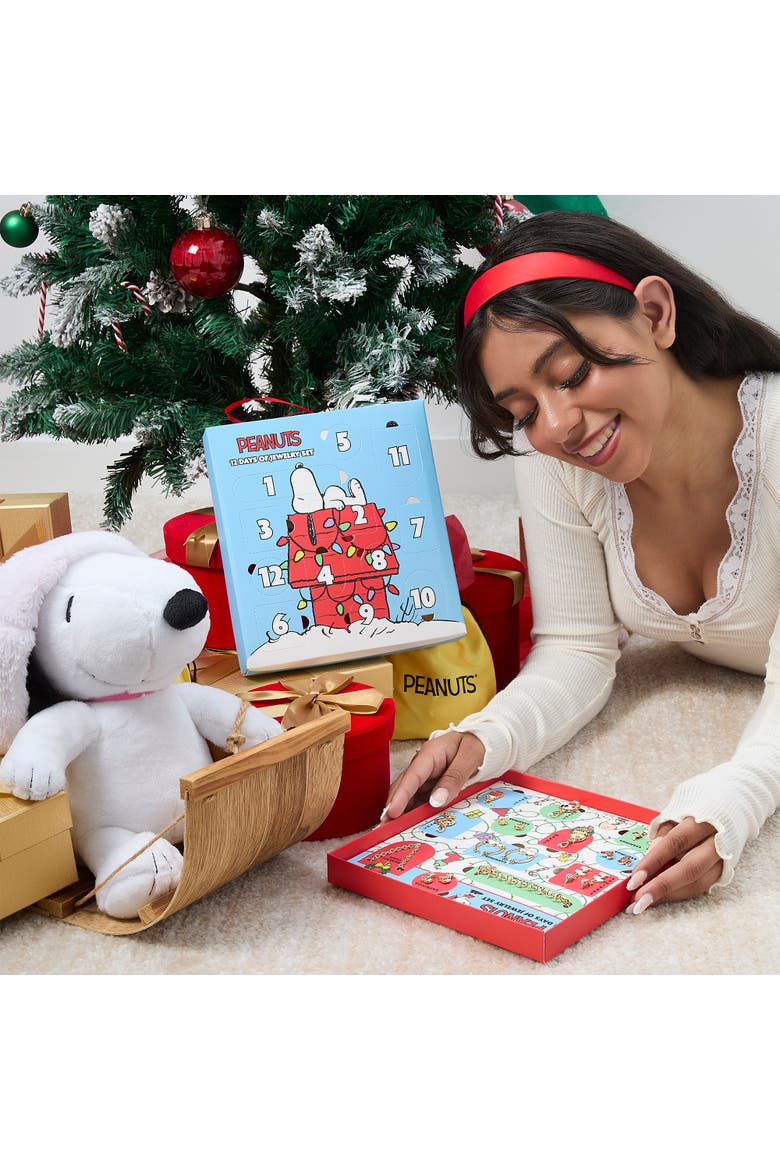 Snoopy Advent Calendar 12-Piece Jewelry Set, Alternate, color, Multicolor