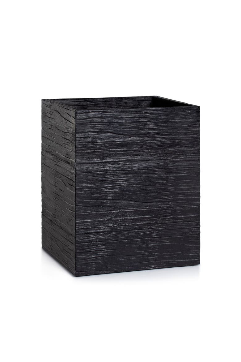 Shou Sugi Ban Waste Basket, Main, color, BLACK