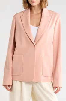 Peak Lapel Wool Blend Blazer