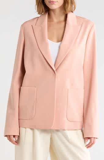 Peak Lapel Wool Blend Blazer