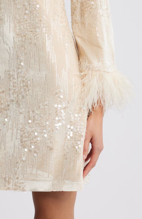 Julia Jordan Sequin Embellished Minidress In Nude