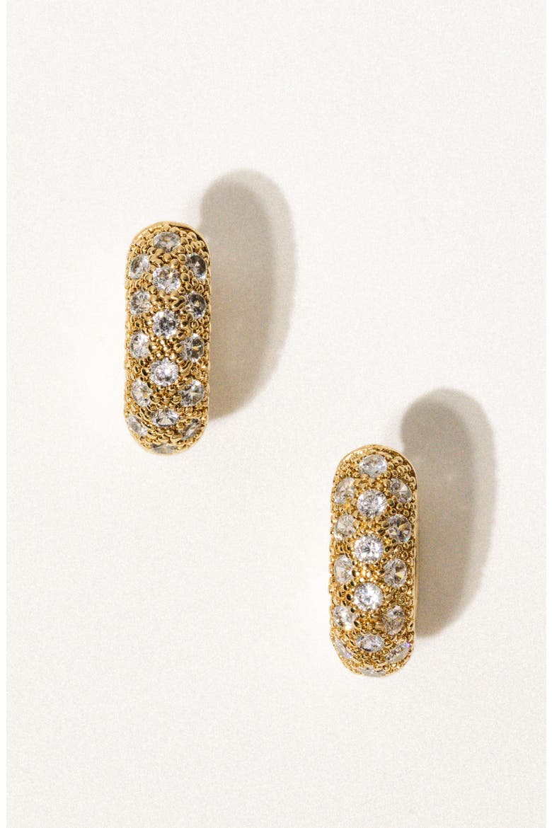Honey Glow Huggie Hoop Earrings, Alternate, color, GOLD