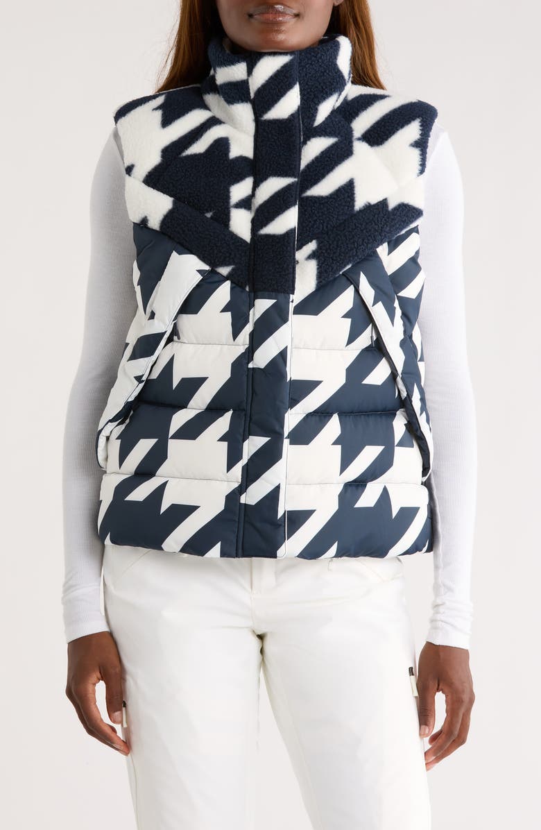 Helly Hansen Bliss Hybrid 600 Fill Power Down Vest, Alternate, color, Navy Houndstooth