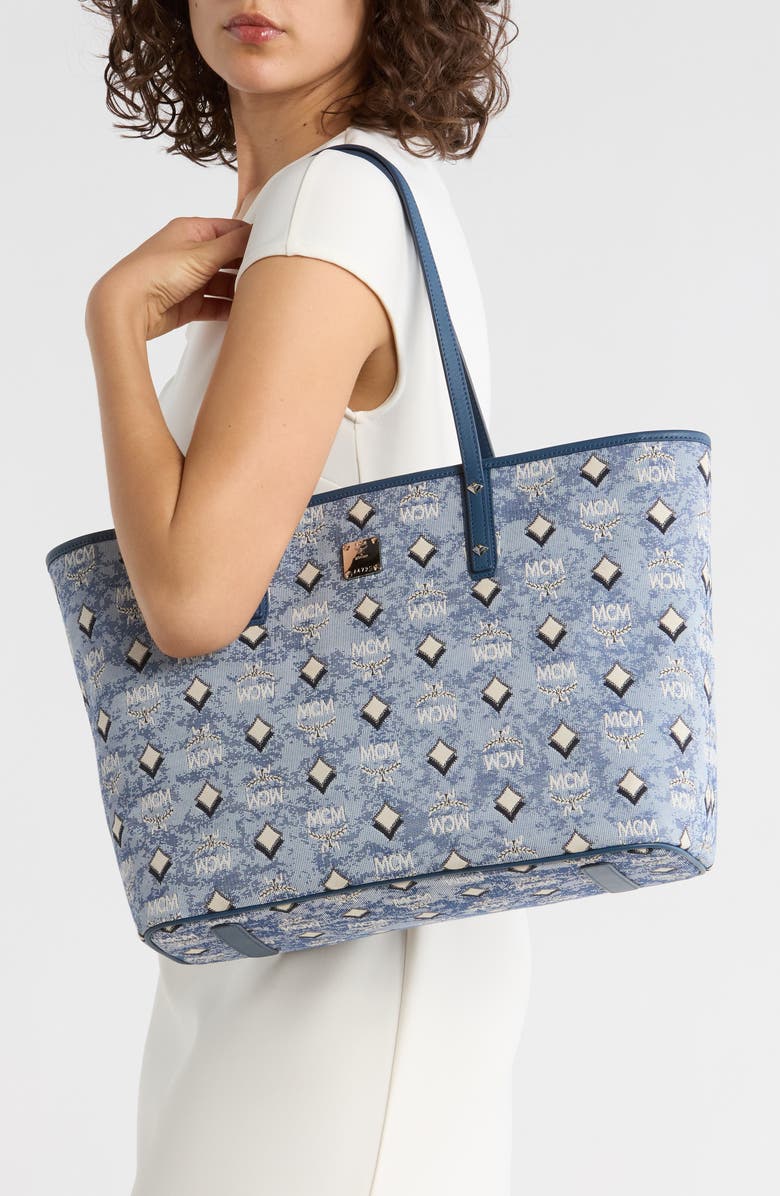 MCM Aren Tote, Alternate, color, Blue