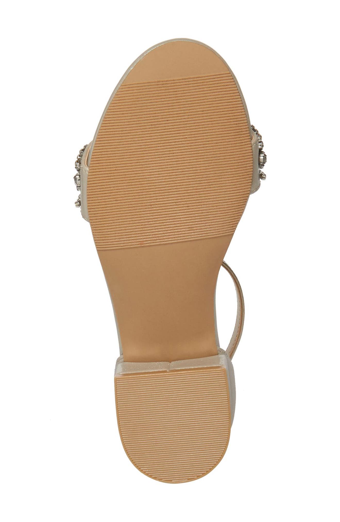 Betsey Johnson Crystal Ankle Strap Sandal, Alternate, color, 