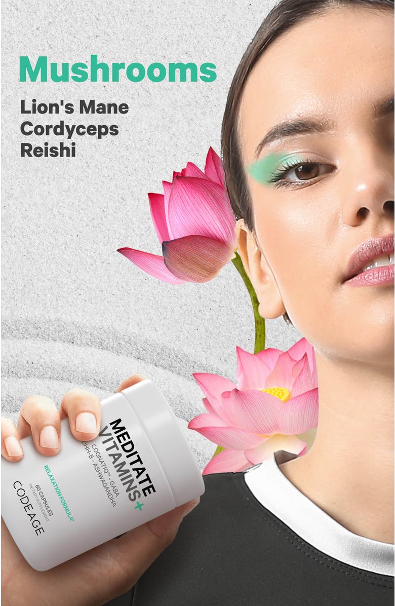 Codeage Meditate - GABA, NeuroFactor, Ashwagandha & DHH-B Supplement, Alternate, color, White
