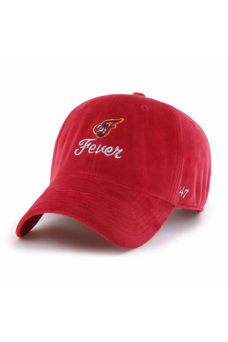 Unisex '47  Red Indiana Fever Spirited Velour Clean Up Adjustable Hat, Main, color, Red