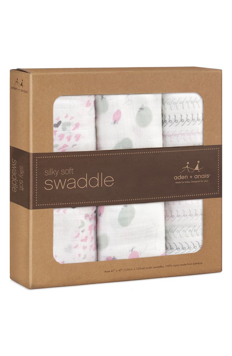 aden + anais 'Hearts & Fireflies' Swaddling Cloths, Alternate, color, 