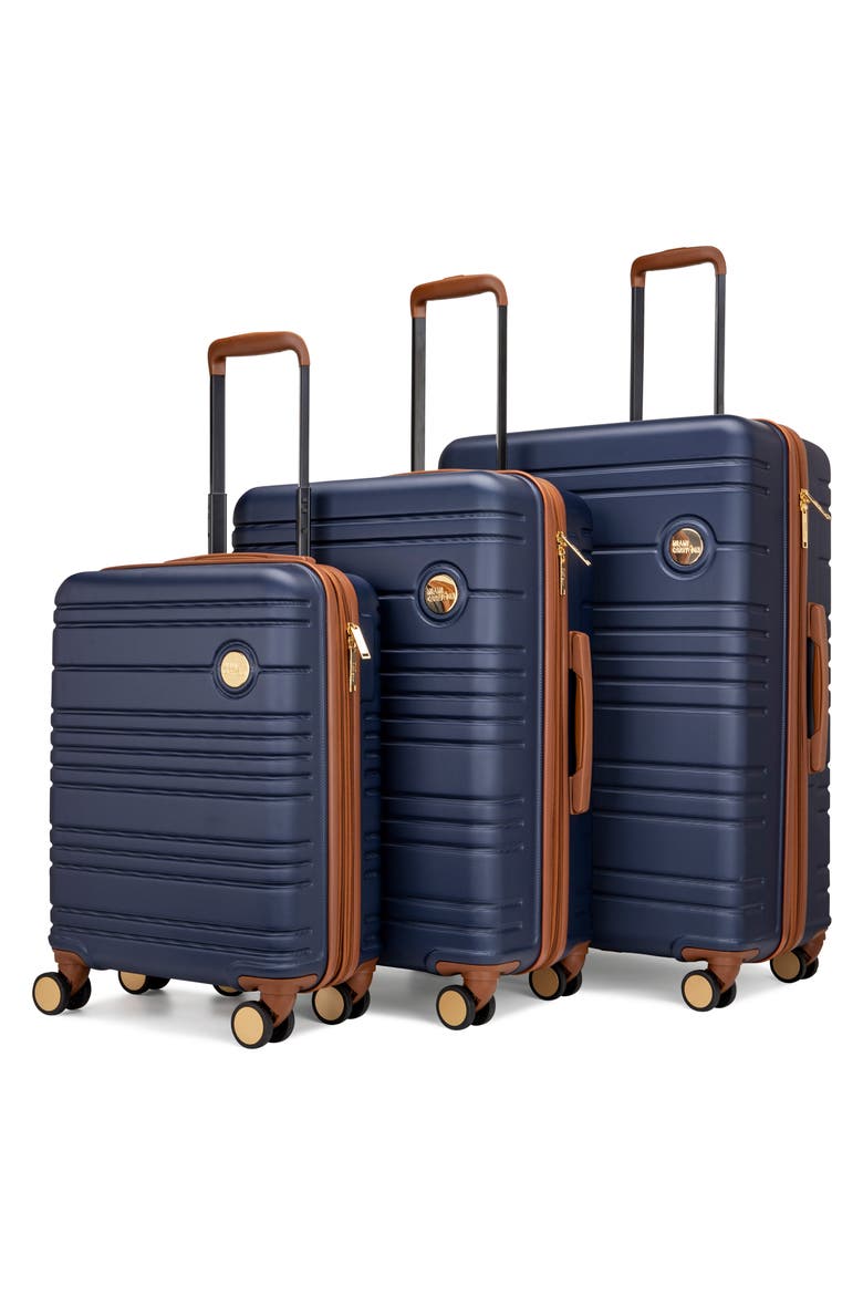 Brickell 3-Piece Hardside Spinner Luggage Set, Alternate, color, NAVY