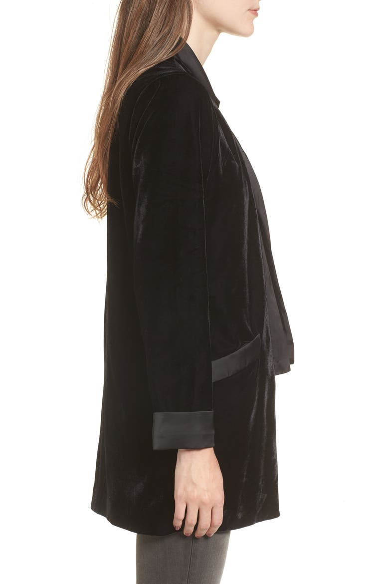 BB Dakota Curran Velvet Blazer, Alternate, color, BLACK