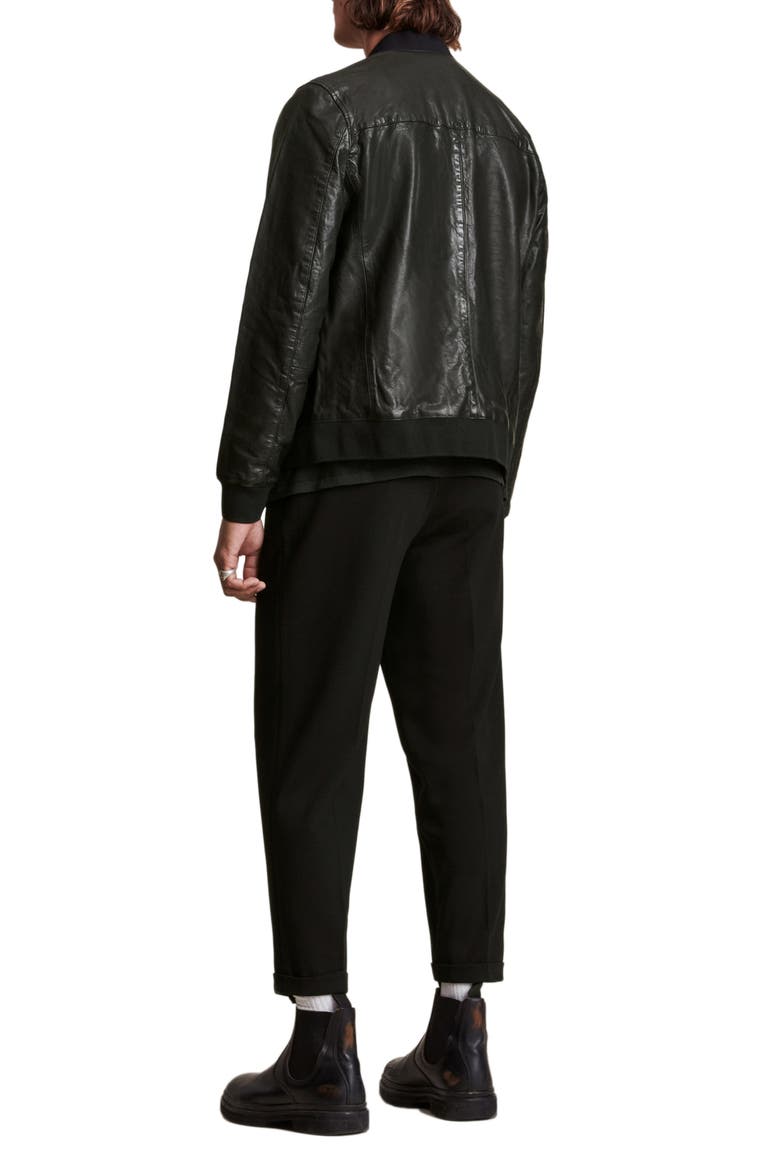 Boyton Leather Bomber Jacket, Alternate, color, BLACK