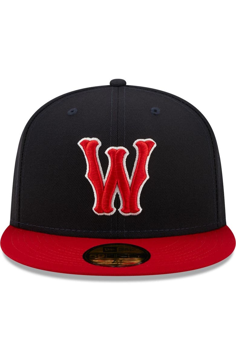 New Era Men's New Era Navy/Red Worcester Red Sox Authentic Collection 59FIFTY Fitted Hat, Alternate, color,