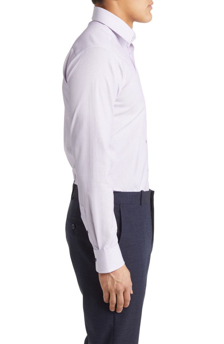 David Donahue Slim Fit Micro Check Cotton Dress Shirt, Alternate, color,