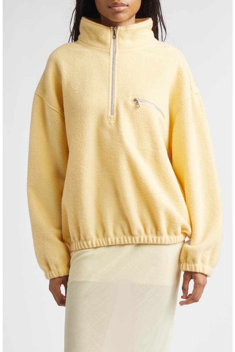 Wool Fleece Half Zip Sweatshirt, Main, color, BUTTER FLEECE