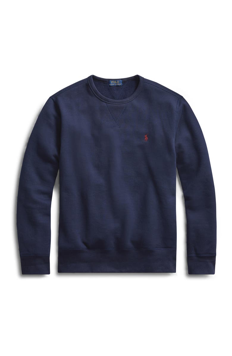 Polo Ralph Lauren Fleece Crewneck Sweatshirt, Alternate, color, Cruise Navy
