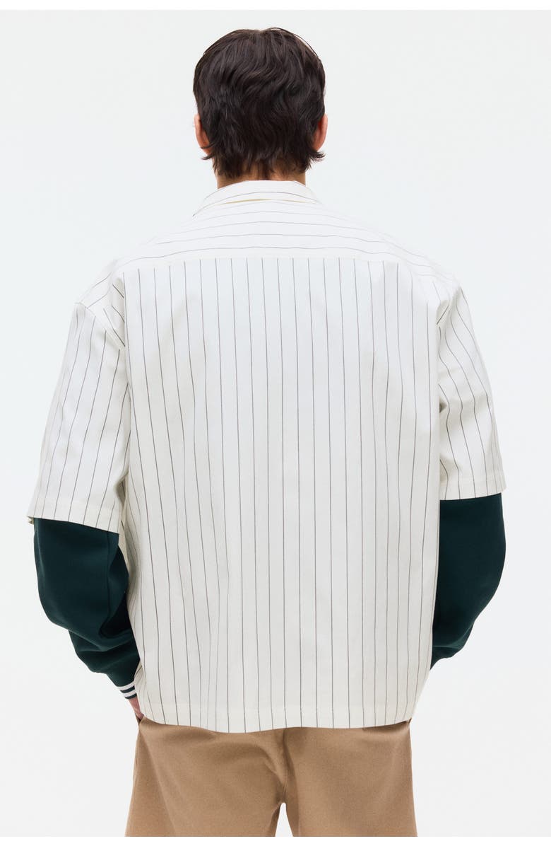 H&M Regular Fit Embroidered-motif Shirt, Alternate, color, White/Striped