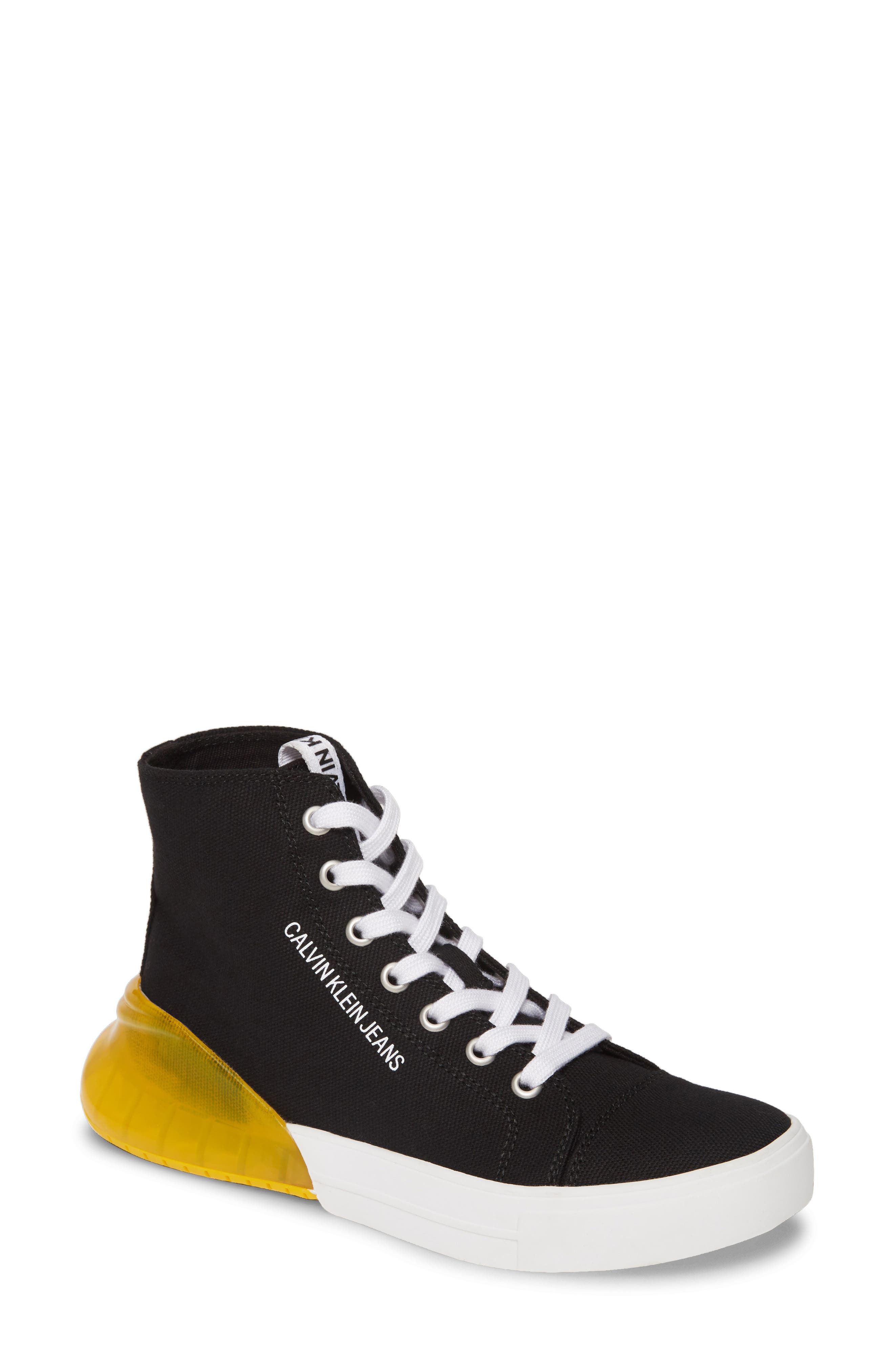 Moreen High Top Sneaker, Main, color, BLACK CANVAS