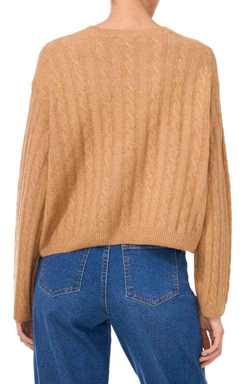 1.state Mixed Stitch Crewneck Sweater In Wild Oak