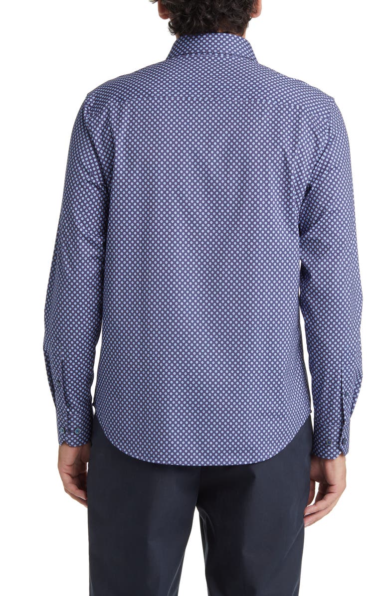 Bugatchi OoohCotton<sup>®</sup> Polka Dot Print Button-Up Shirt, Alternate, color, 