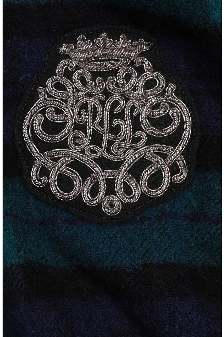 Wool Plaid Scarf With Patch, Alternate, color, Blackwatch