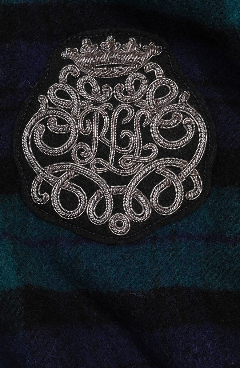 ZZDNU Lauren Ralplh Lauren Wool Plaid Scarf With Patch, Alternate, color, Blackwatch