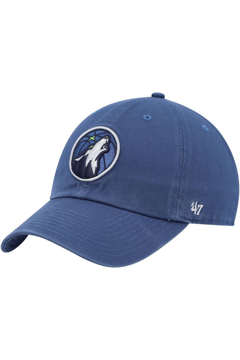 Men's '47 Navy Minnesota Timberwolves Team Clean Up Adjustable Hat, Main, color, NAVY