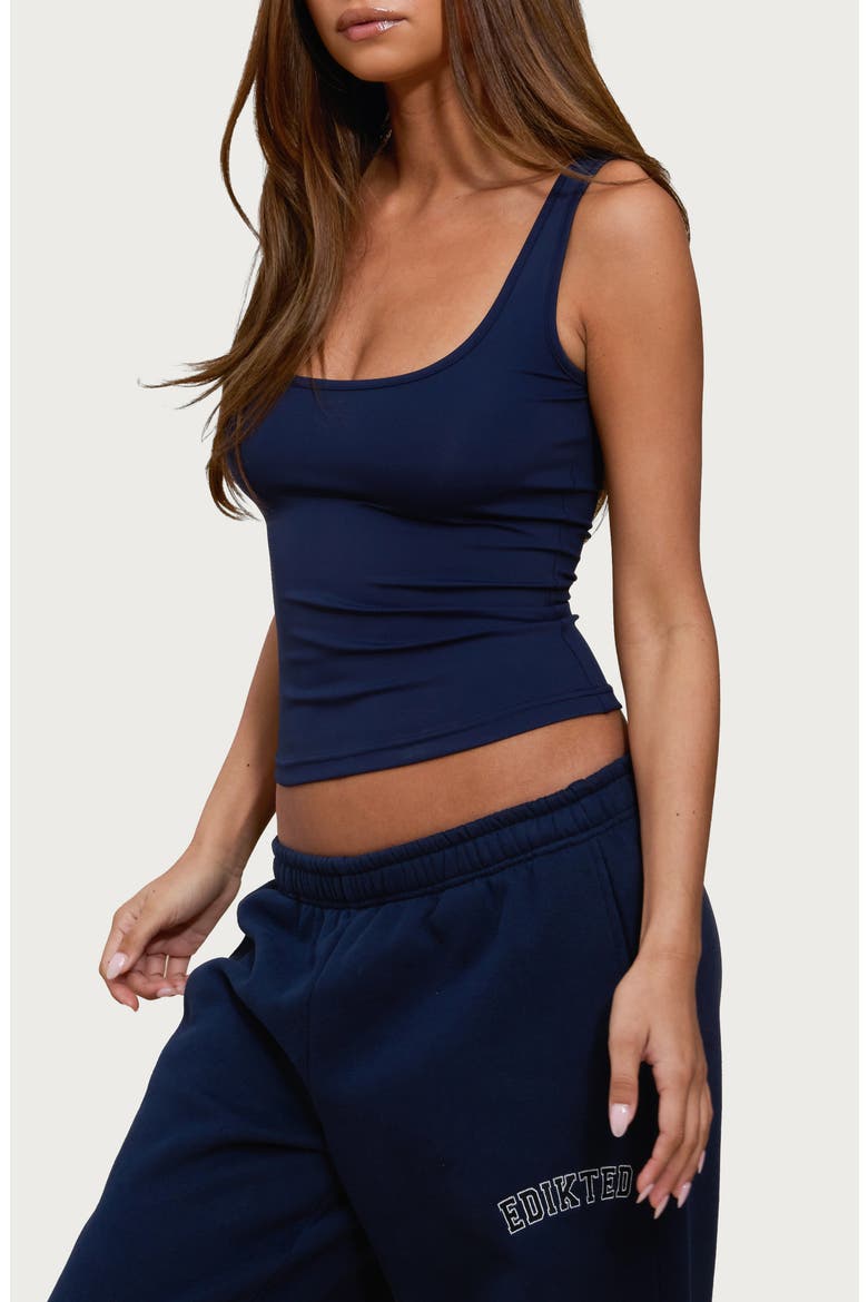 Kiarra Scoop Neck Crop Tank, Alternate, color, NAVY