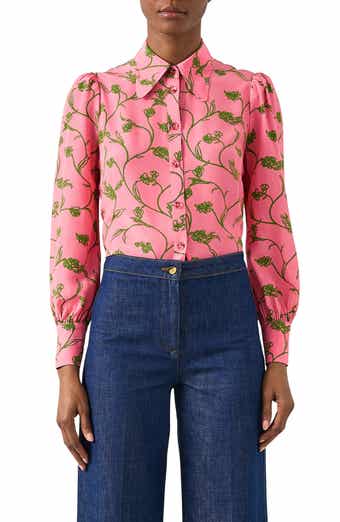 Sonya Floral Silk Button-Up Shirt