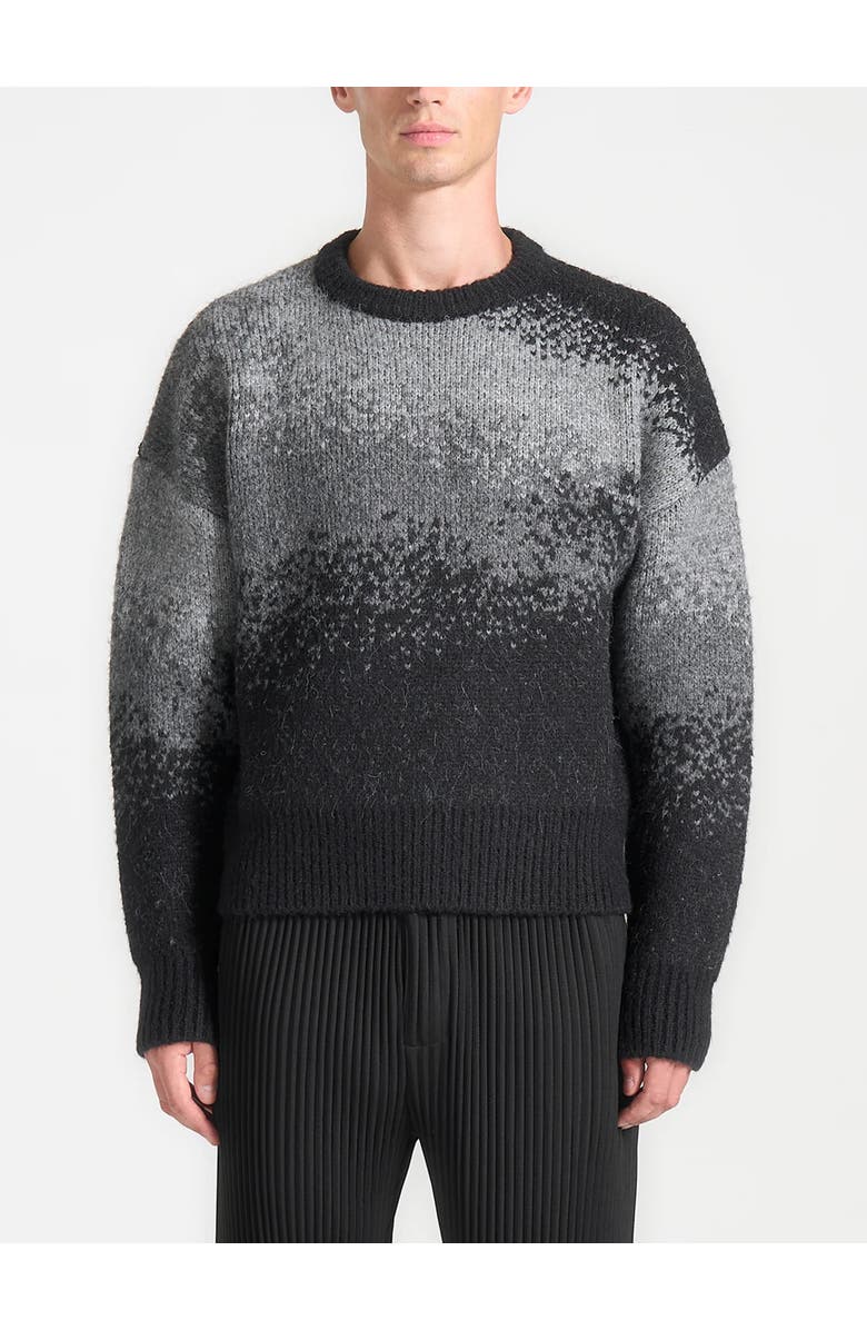 Manière De Voir Yani Ombre Wool Crewneck Sweater, Alternate, color, Grey