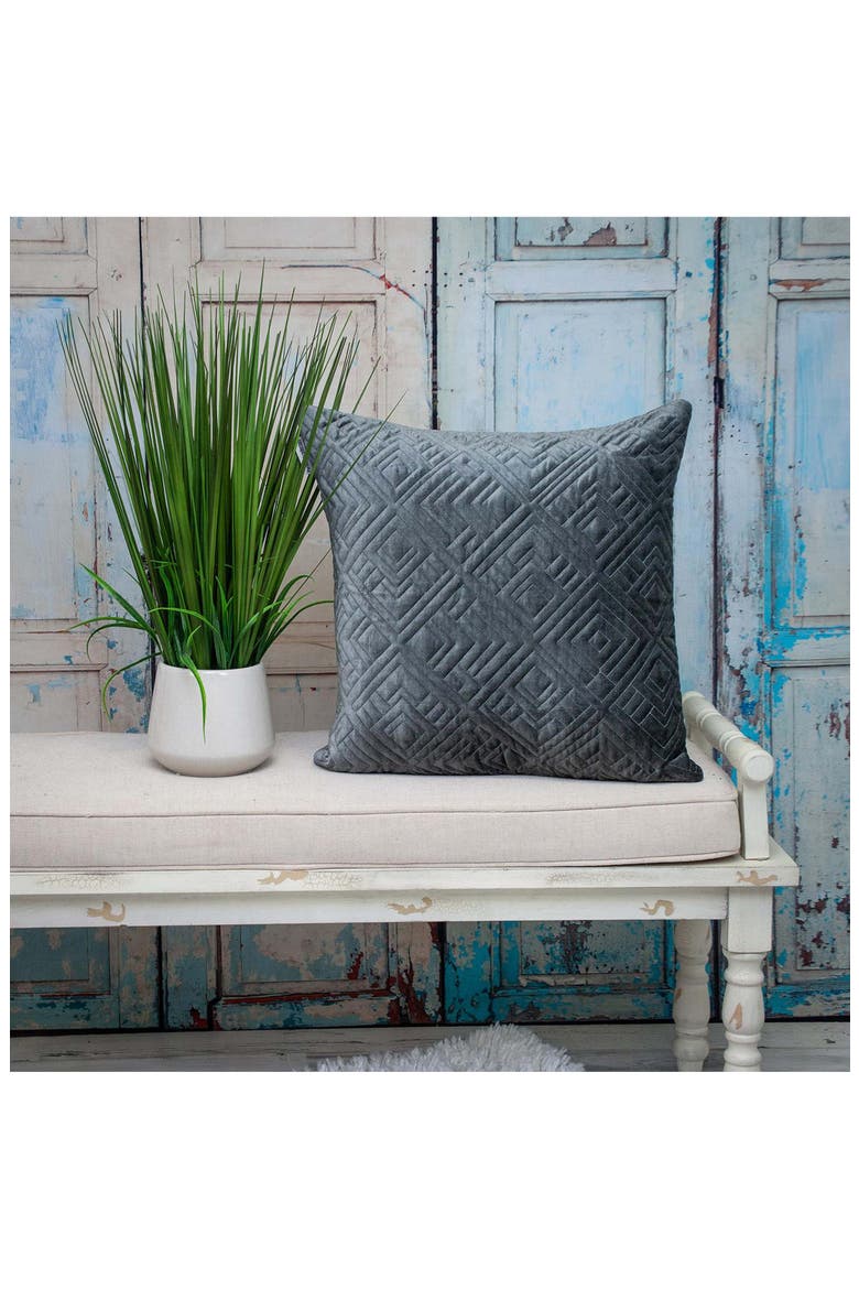 Eris Square Throw Pillow, Alternate, color, GRAY