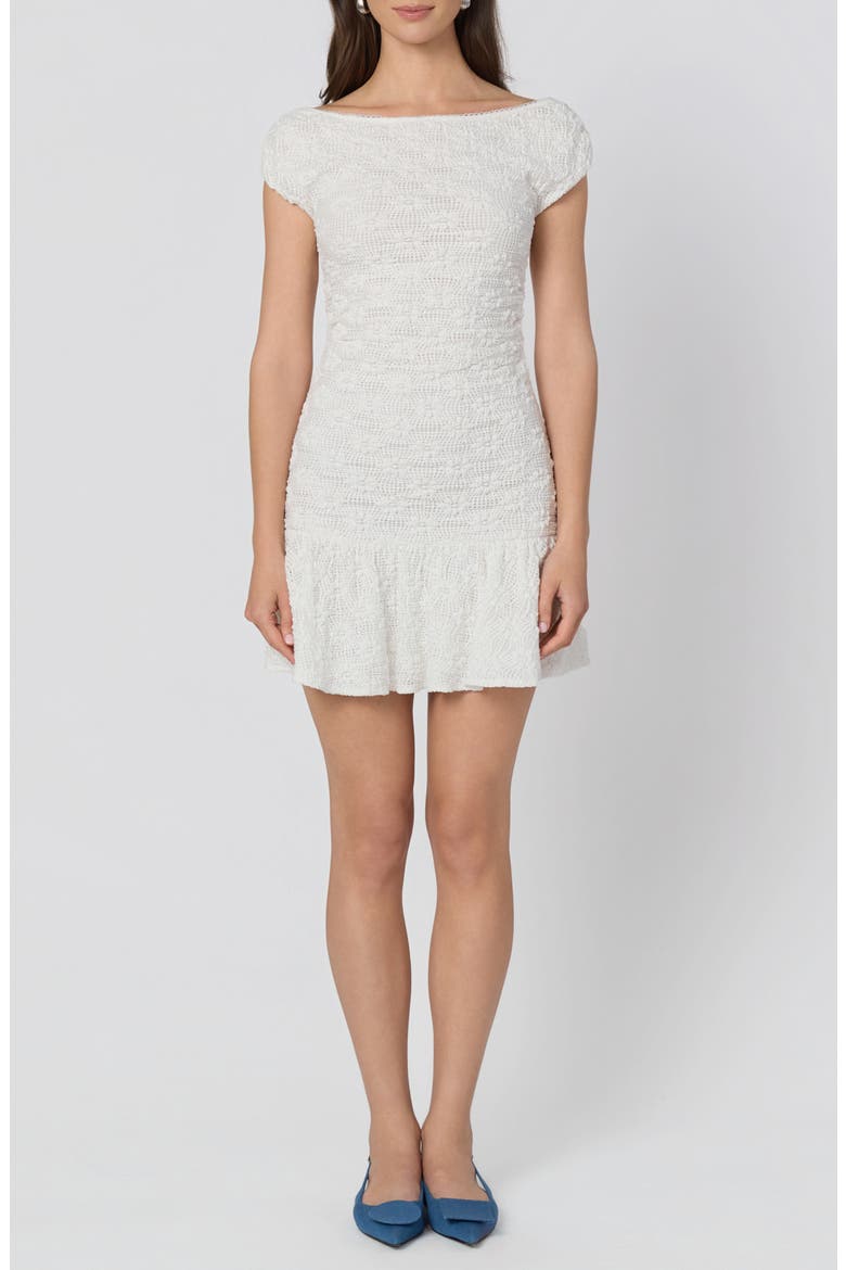 Jolene Lacy Minidress, Main, color, WHITE