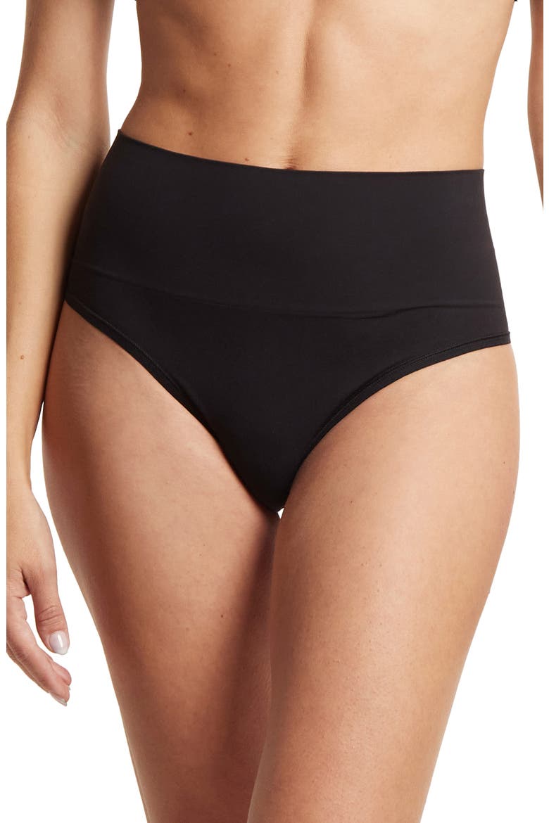 Body Mid Rise Thong, Main, color, BLACK