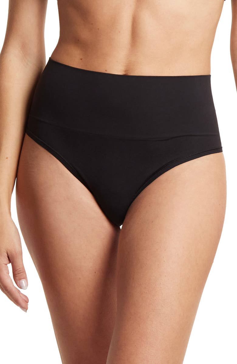 Hanky Panky Body Mid Rise Thong, Main, color, Black