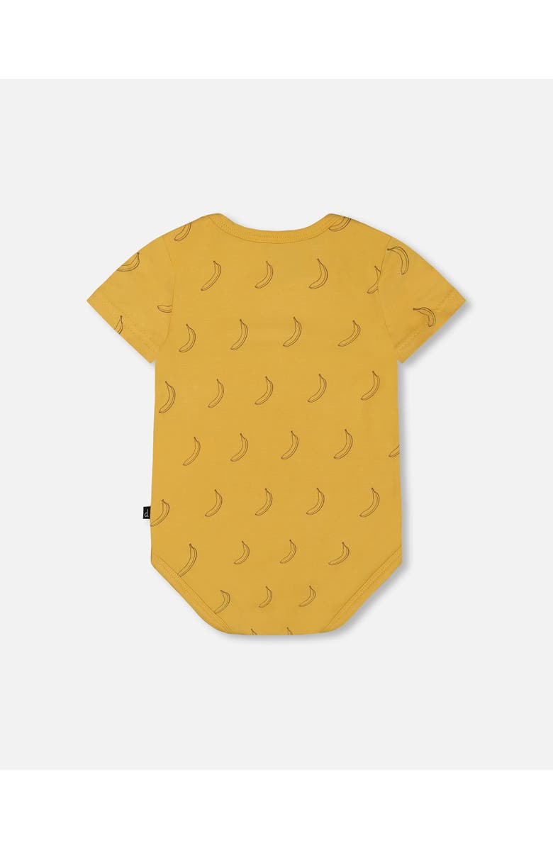 Deux par Deux Baby Boy's Organic Cotton Bodysuit Printed Yellow Bananas, Alternate, color, Yellow Bananas