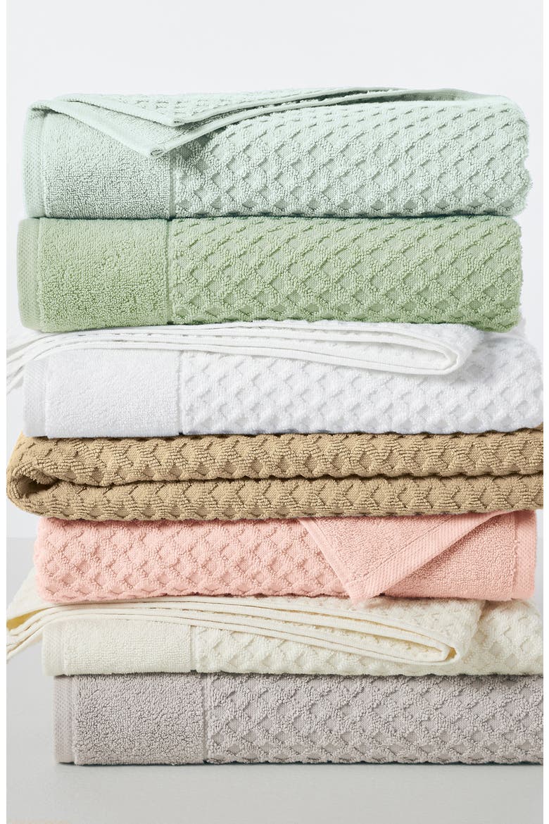Diamond Waffle Textured 2-Piece Bath Sheet Set, Alternate, color, PINK