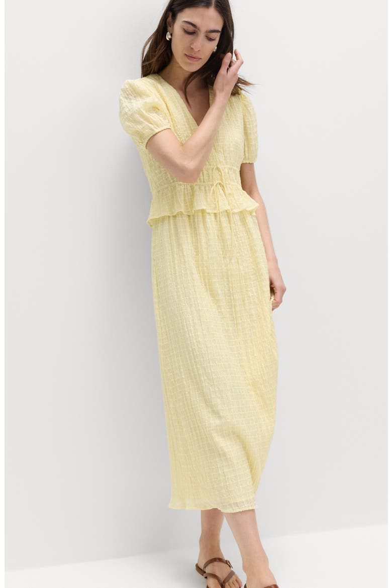 Textured Tie Waist Dress, Alternate, color, YELLOW