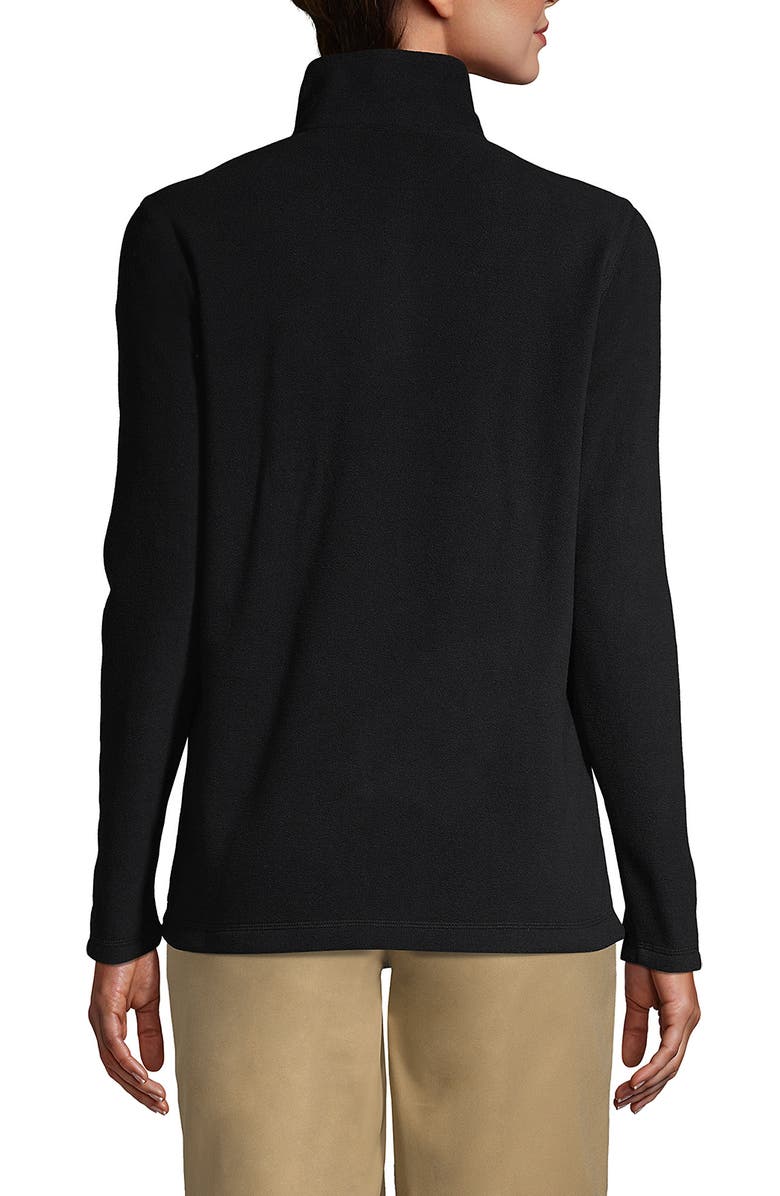 Lands' End School Uniform Young  Lightweight Fleece Quarter Zip Pullover, Alternate, color, Black