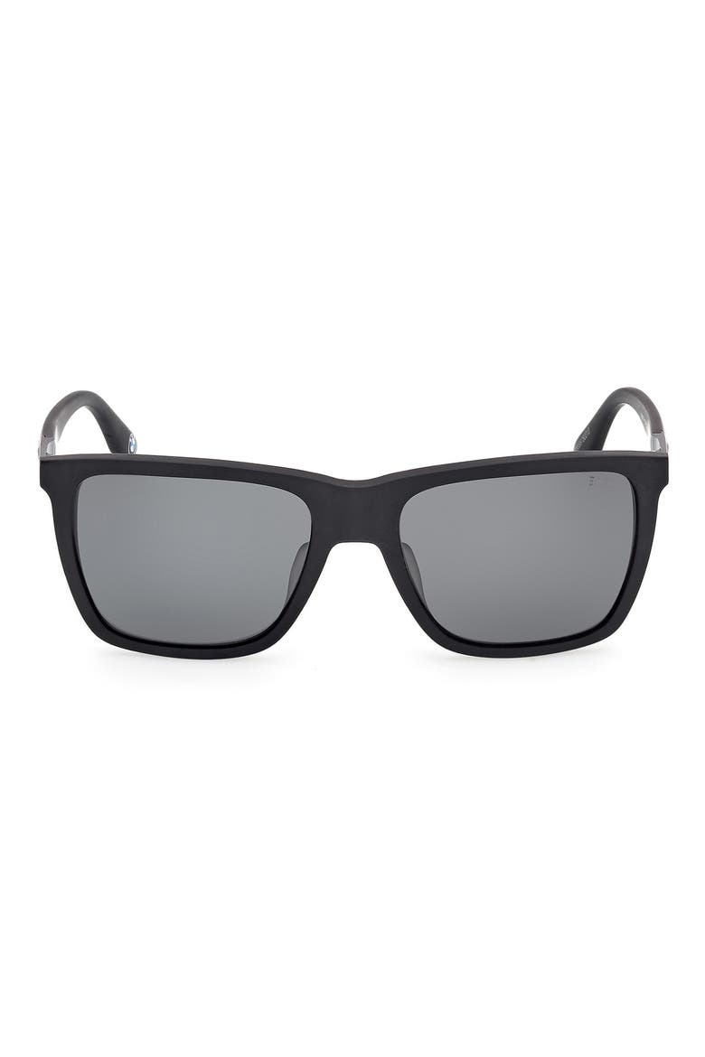 56mm Sunglasses, Main, color, MATTE BLACK / SMOKE