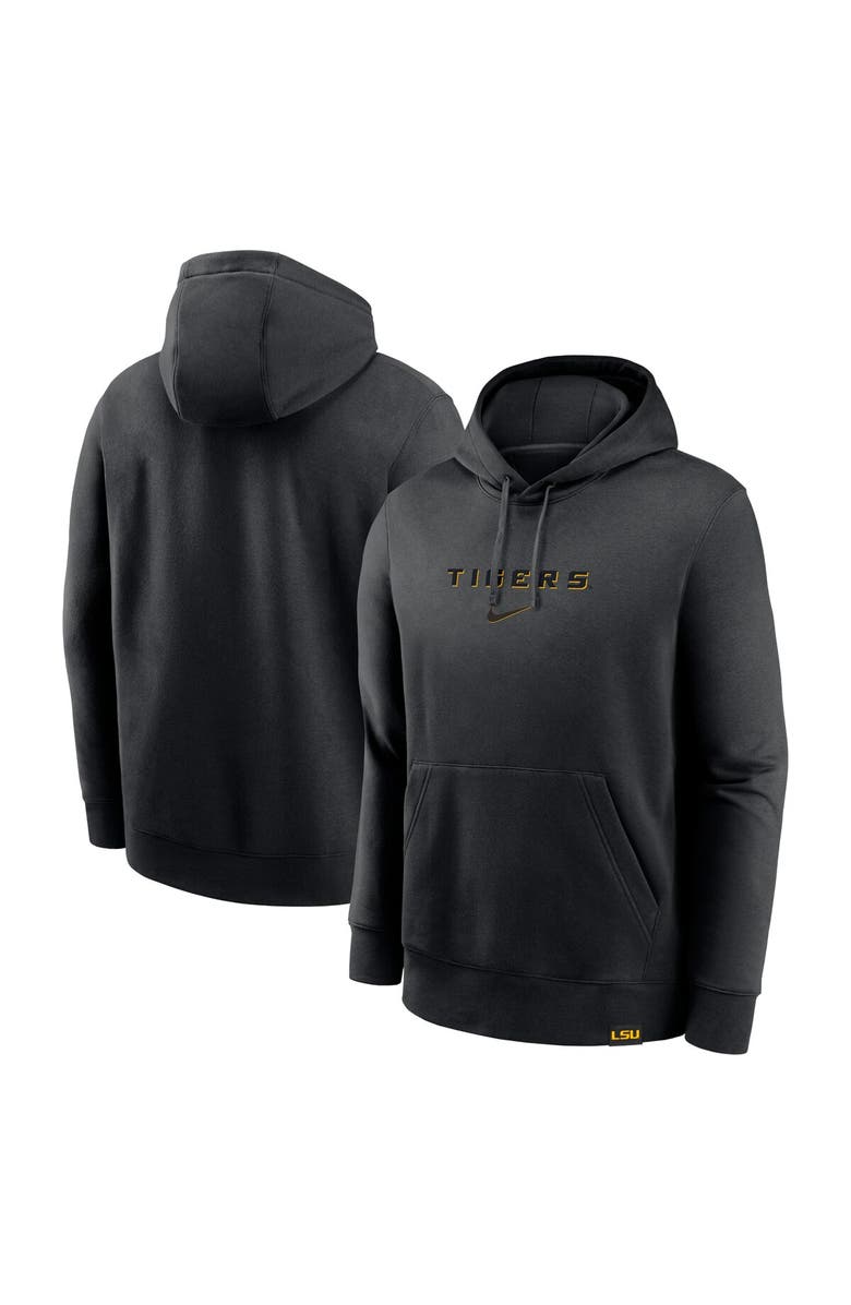 Nike Men's Nike Black LSU Tigers Statement Wordmark Lockup Pullover Hoodie, Main, color, 