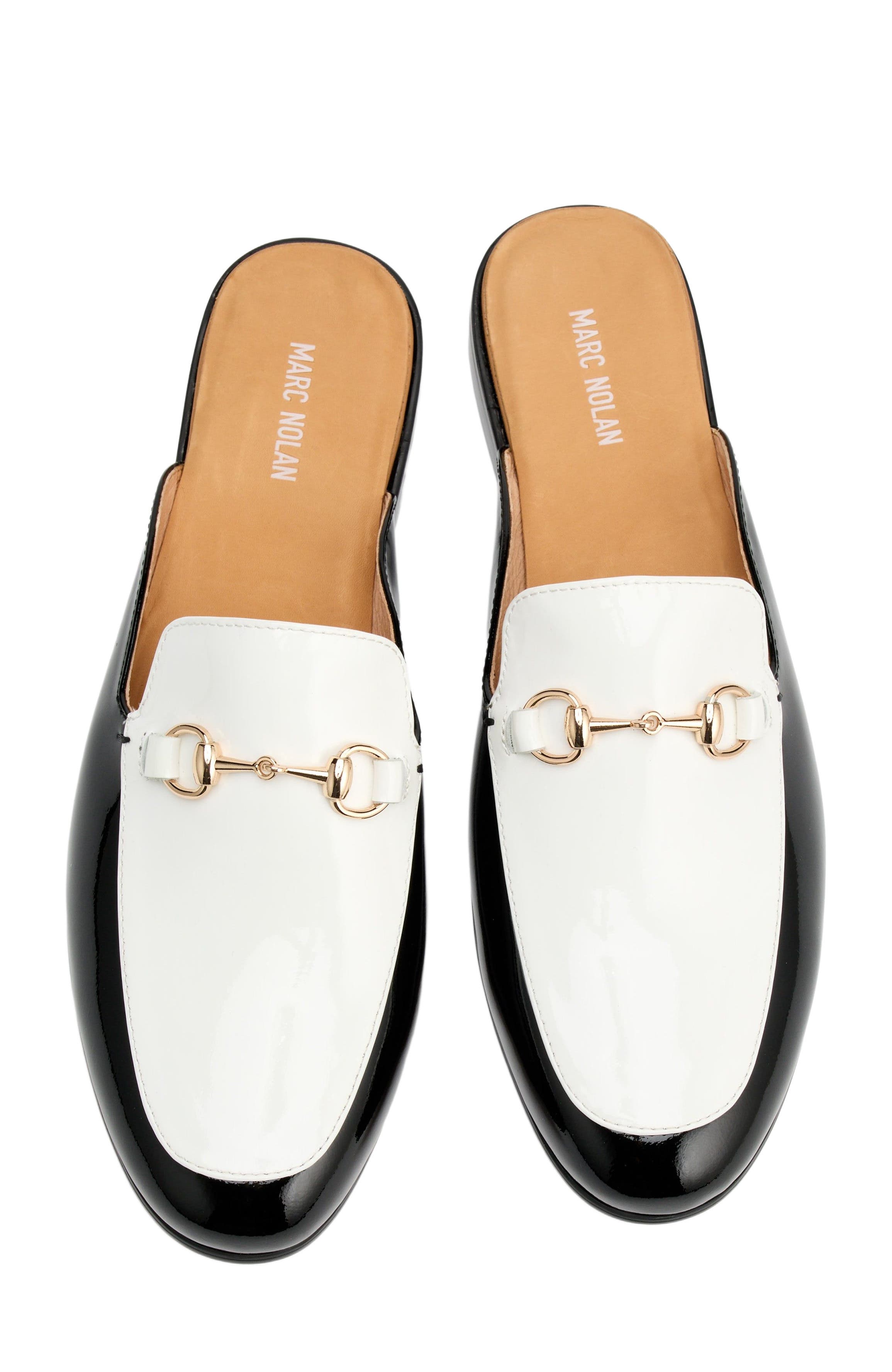 MARC NOLAN Ms. Del Sol Loafer Mule, Alternate, color, Black/White Patent