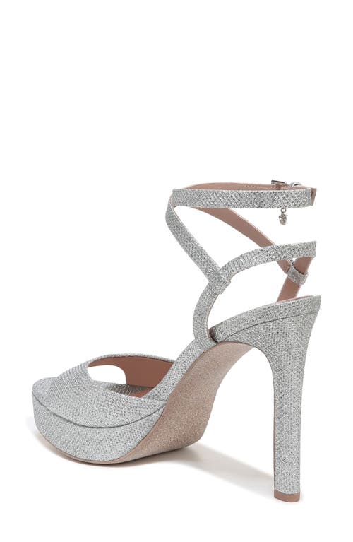 Naturalizer Pnina Tornai For Ai Ankle Strap Platform Sandal In Silver Glitter Fabric