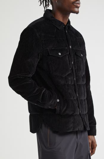 関税込 MONCLER PAULET DOWN CORDUROY SHIRT JACKET Moncler Grenoble Gelt Quilted Stretch Corduroy Down Shirt