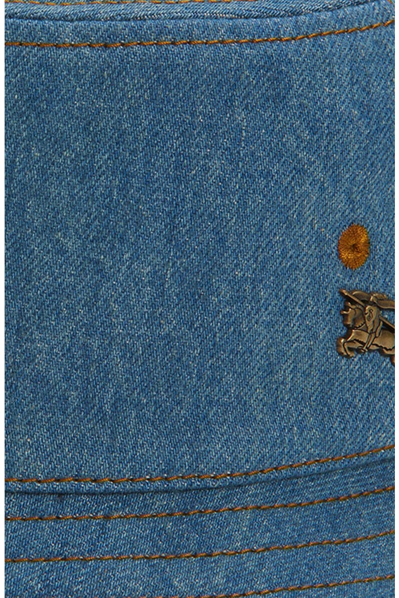 Equestrian Knight Design Denim Bucket Hat, Alternate, color, INDIGO