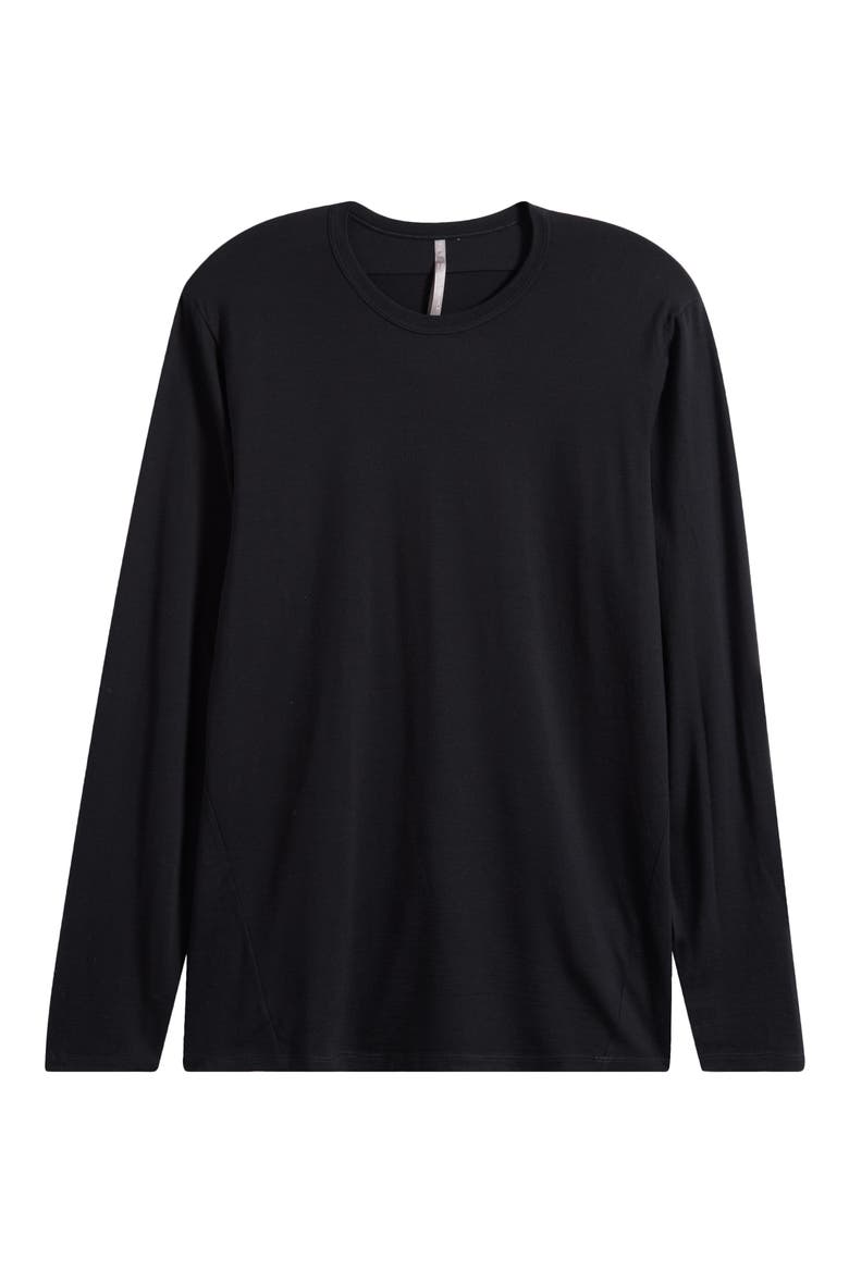 Frame Long Sleeve Wool Blend T-Shirt, Alternate, color, BLACK