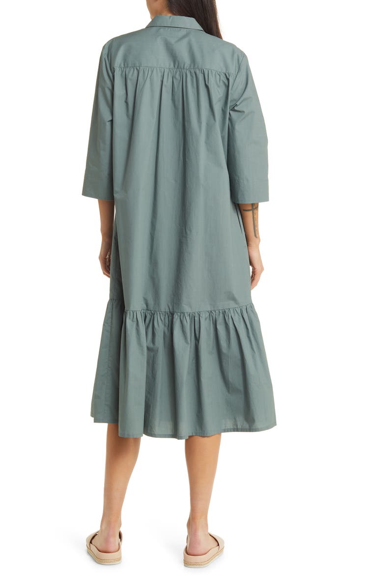 Cotton Shirtdress, Alternate, color, BALSAM GREEN