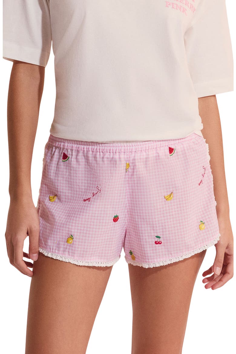 Brisa Cotton Pajama Shorts, Main, color, CANDY-PINK