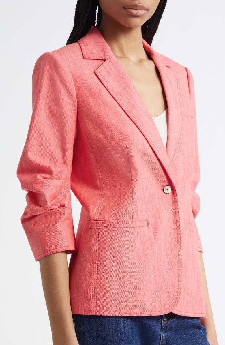 Cinq à Sept Khloe Denim Blazer, Alternate, color, Cherry Lemon