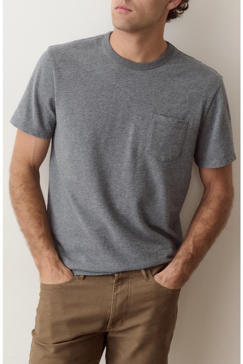Luxe Slub Pocket T-Shirt, Main, color, HEATHER GREY