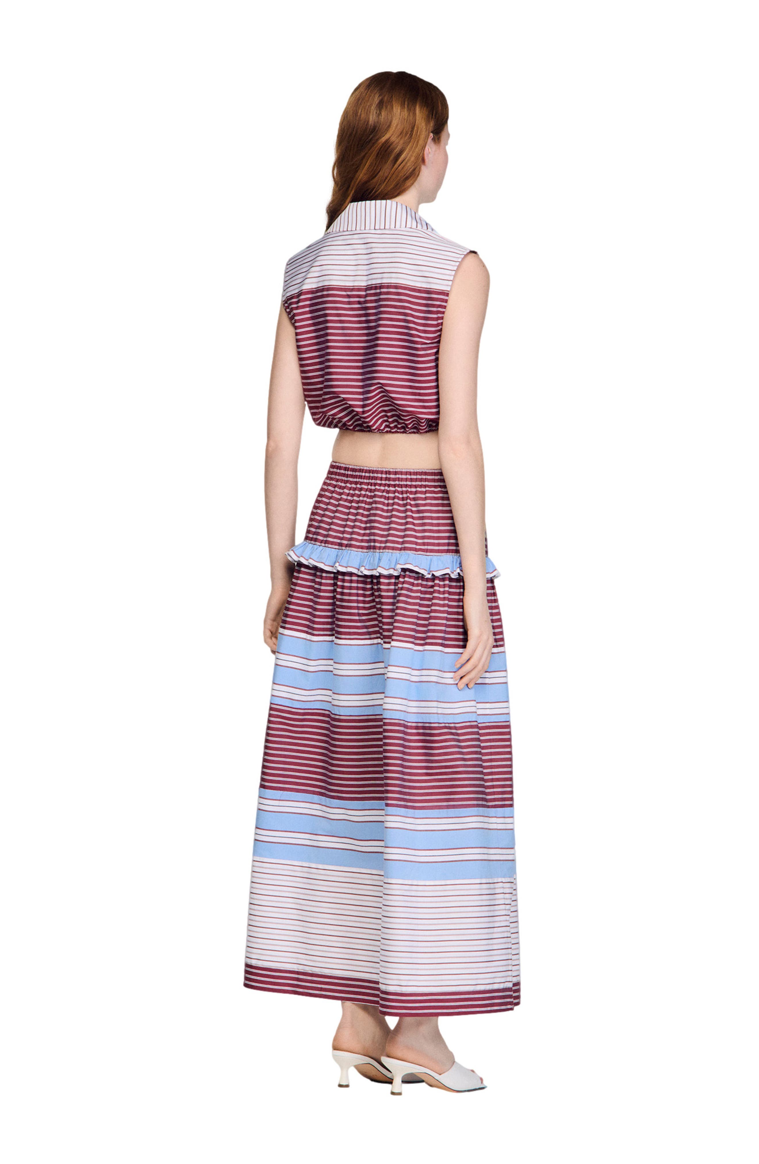 Cropped striped cotton shirt - image 2